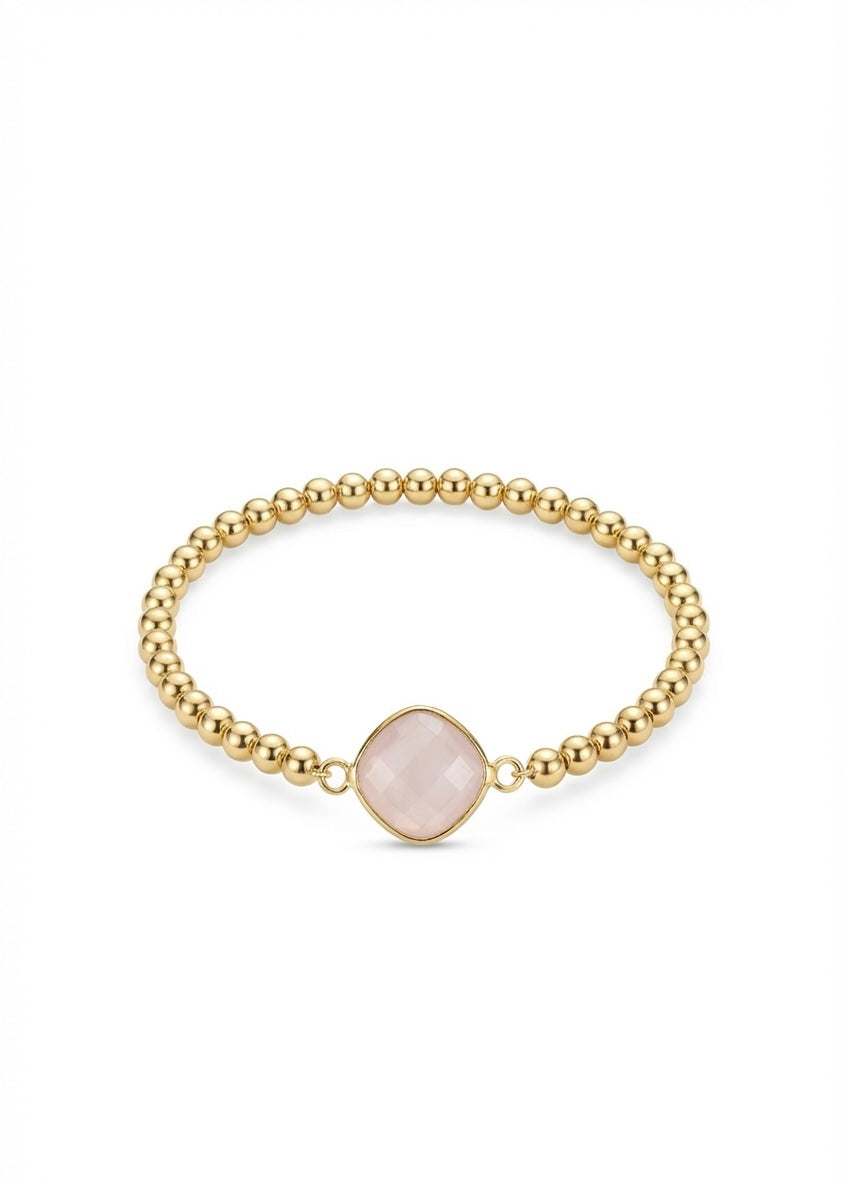 Rose quartz stack bracelet