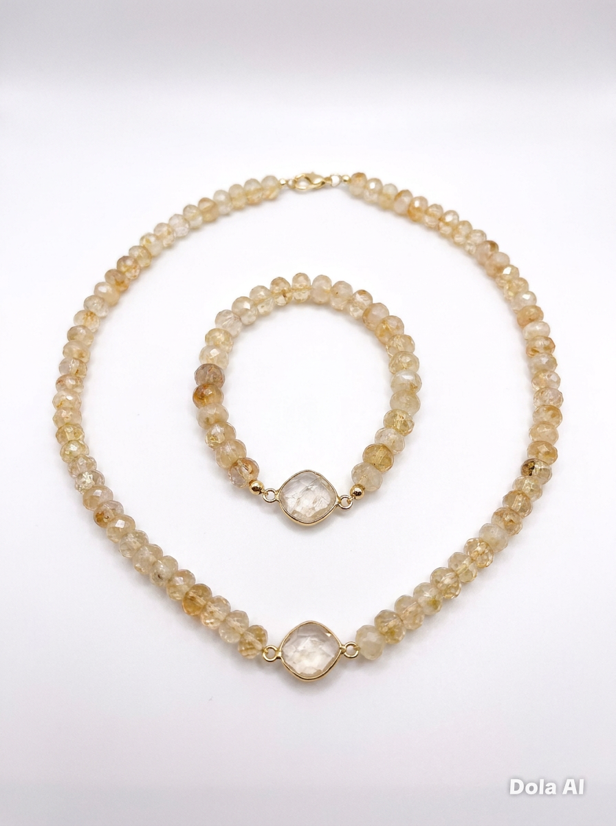 Ray of Sunshine Set — Citrine Necklace & Bracelet