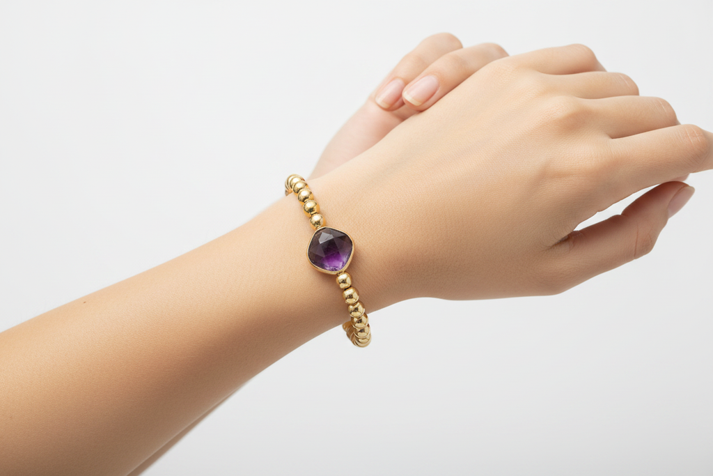 Amethyst stacker bracelet