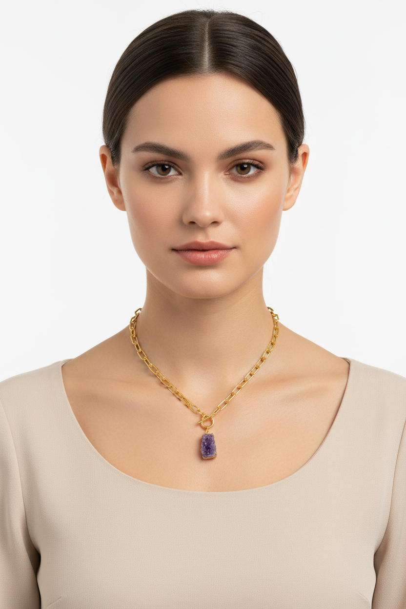 Amethyst crystal necklace
